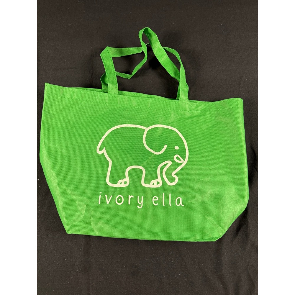 Ivory Ella Green Reusable Tote Bag and Clear Rose Gold Water Bottle Set - Picture 2 of 8
